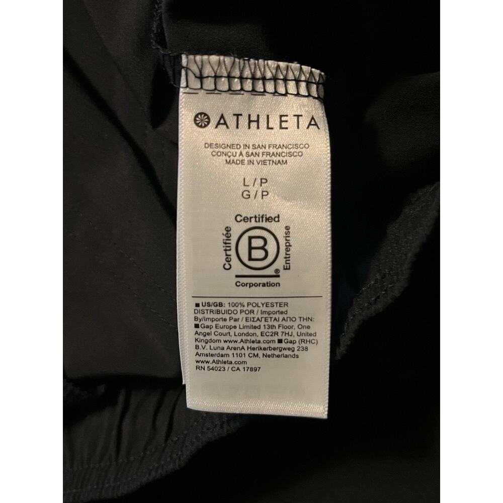 Athleta Midday Mid Rise Crop Poplin Pants Black 658011 Size Large Wide Leg - Picture 7 of 12